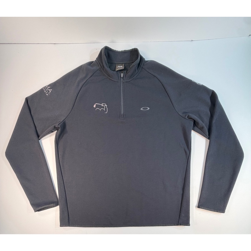 Oakley Mens XL Quarter Zip Pullover Black GAMA Golf Performance Shirt